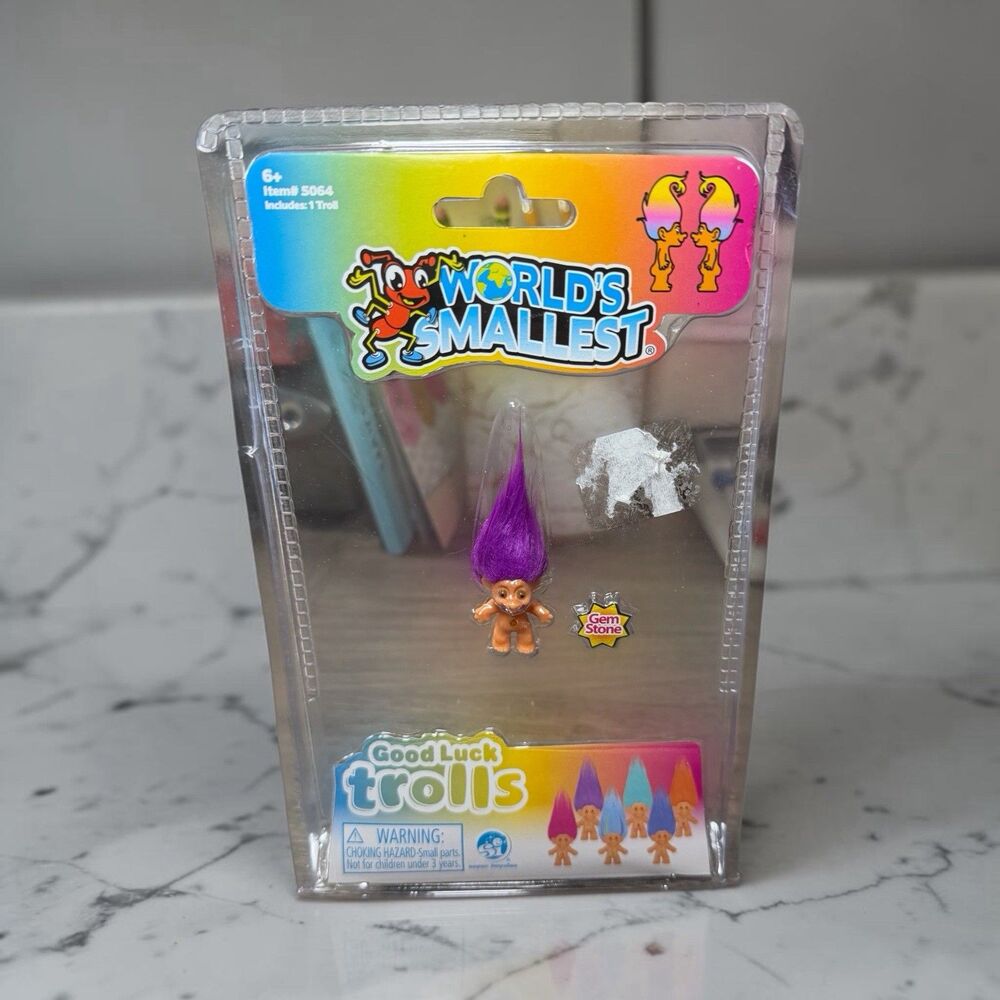 World's Smallest Good Luck Trolls. Mini 1 inch Tall Toy Action Figure